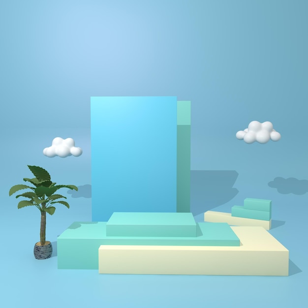 clean 3d product podium rendering