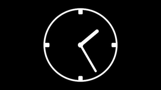 Clock icon on a black background