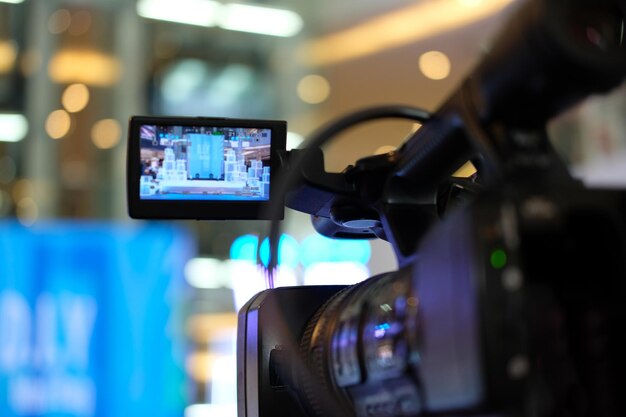 Close-up of camera in bus