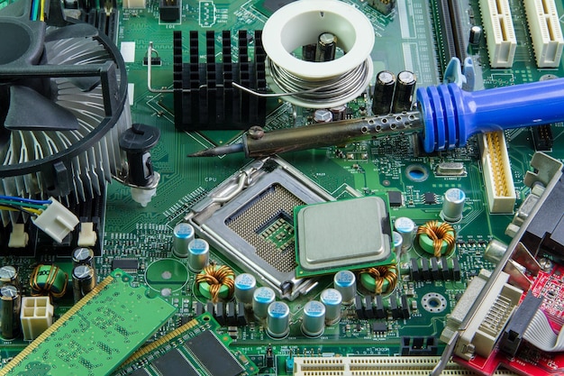 close-up of circuit board