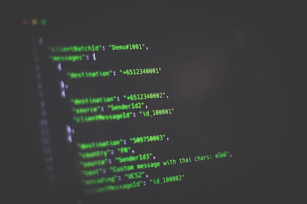 Close-up of coding on computer screen