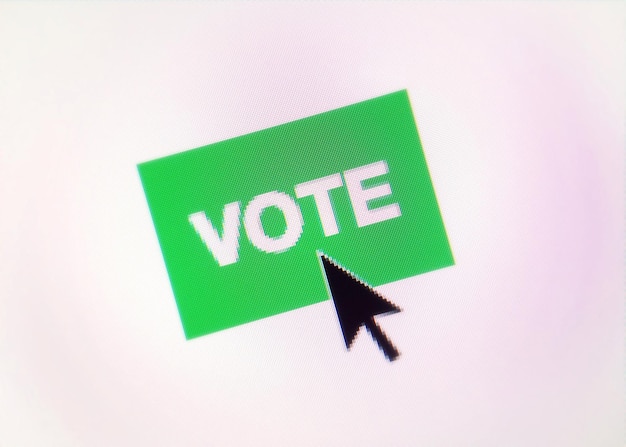 Close-up of cursor on vote icon