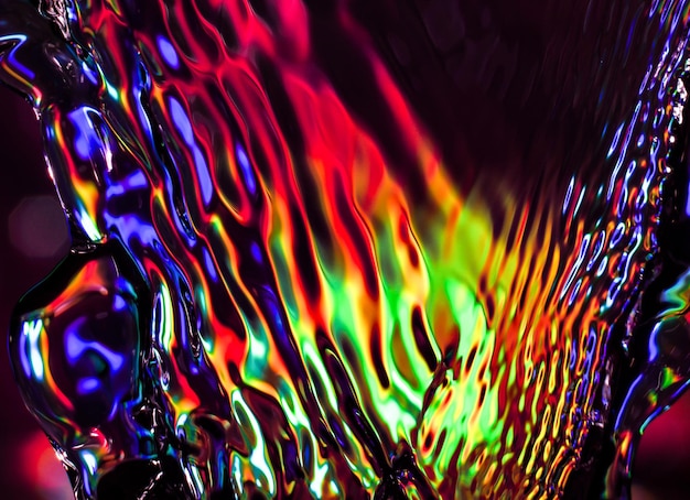 close-up of flowing water at night