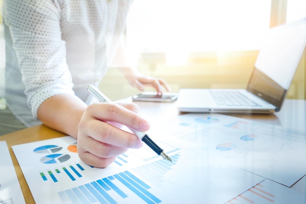 Close-up of man working in office