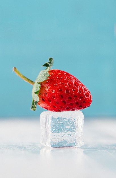 Close-up of strawberry over black background
