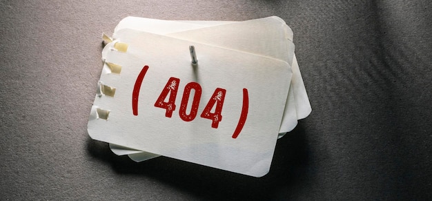Close up of Words with 404 Error , Web Concept Idea