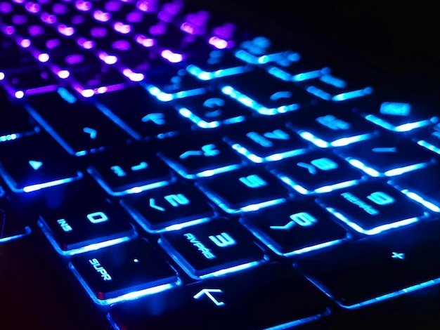 Closeup of a computer gamer keyboard