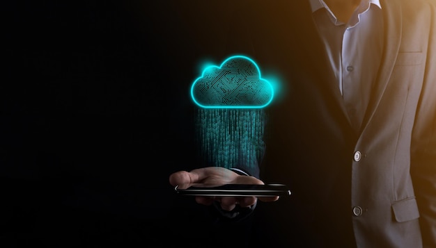 cloud computing conceptcloud for transfer datacloud computing big data center future infrastructure digital ai concept virtual hosting symbolicon upload downloadvirtual hosting symbol