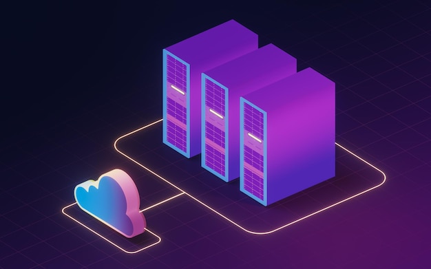 cloud computing conceptual illustration 3d rendering