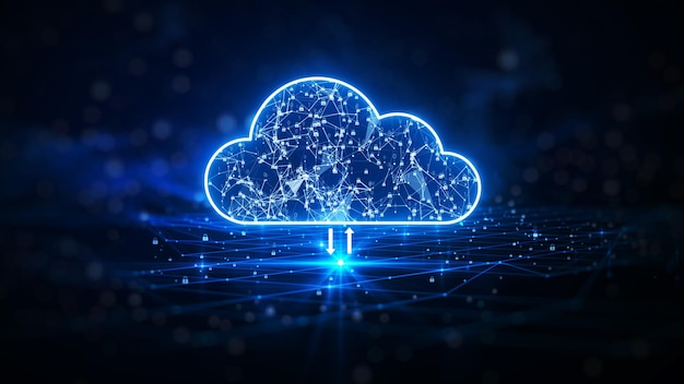 cloud computing the data transfer and storage concept has a cloud in the middle
