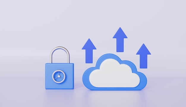 Cloud Security and Data Uploading Illustration
