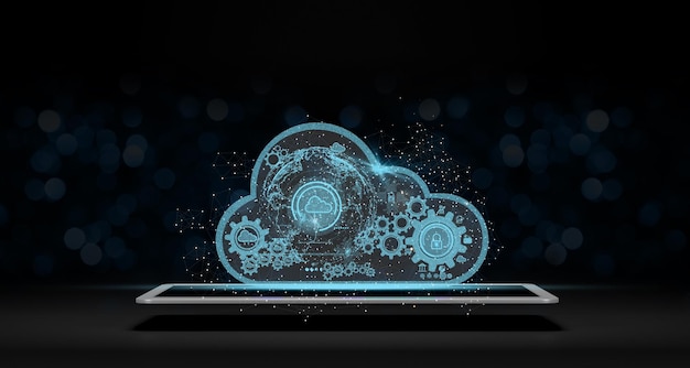 Cloud technology concept Global network of global business Megatrends on the Internet for Telecommunication