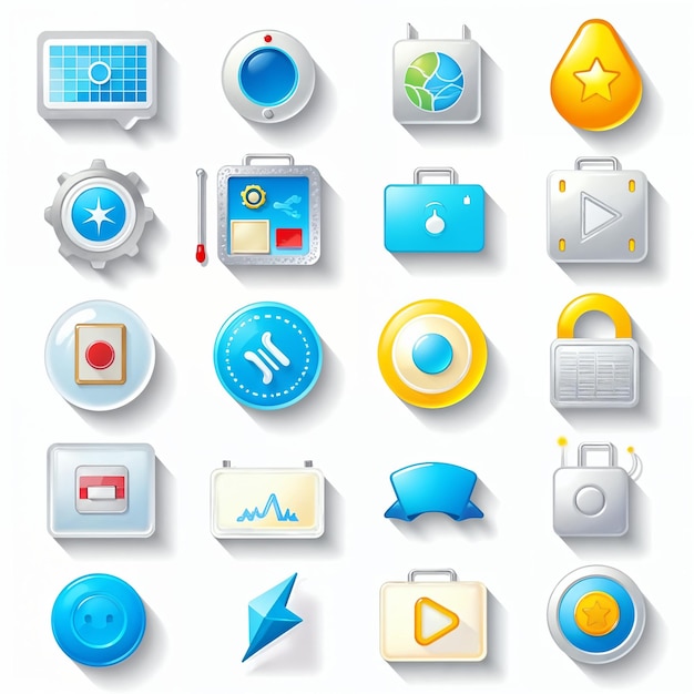 Collection of modern interface icons