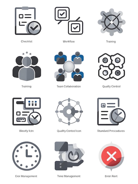 Collection set vector icons of working correctly
