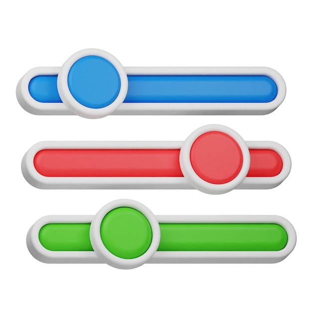 color slider 3d icon isolated on the white background