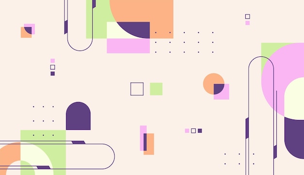 Colorful abstract geometric background vector design illustration with pastel color palettes