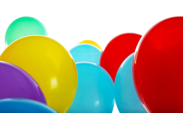 Colorful birthday balloons closeup