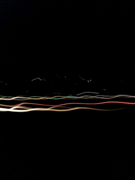 Colorful light tails at night