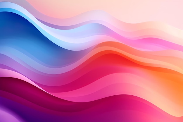 Colorful waves on a pink background
