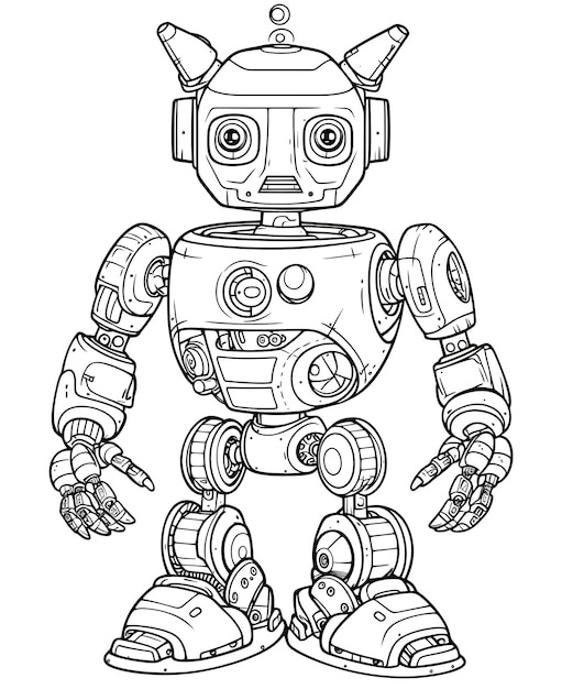 coloring book for children mechanical robot selective soft focus