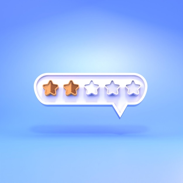 comments with two stars the concept of evaluation and rating 3d rendering