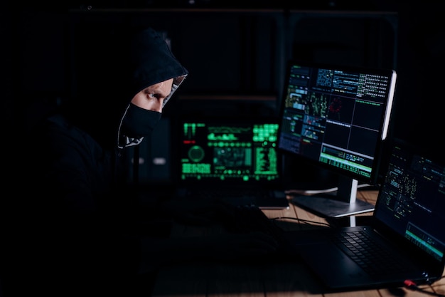 Computer hacker spreading virus