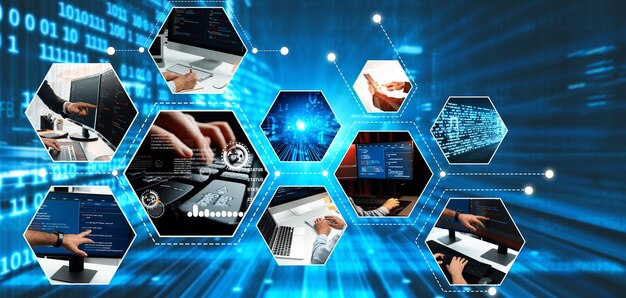 Computer programming coding and AI artificial intelligence NLP data development