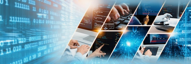 Computer programming coding and AI artificial intelligence NLP data development