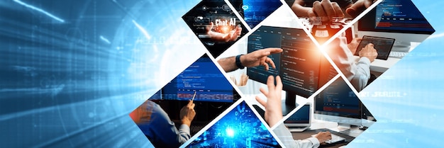 Computer programming coding and AI artificial intelligence NLP data development