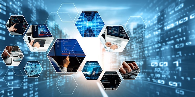 Computer programming coding and AI artificial intelligence NLP data development