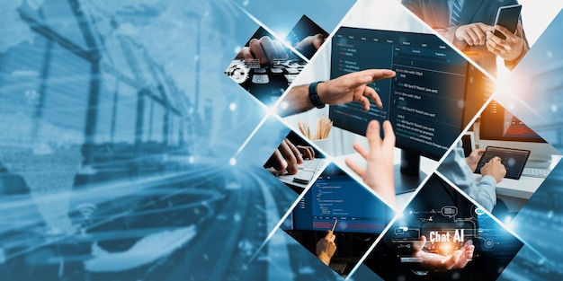 Computer programming coding and AI artificial intelligence NLP data development