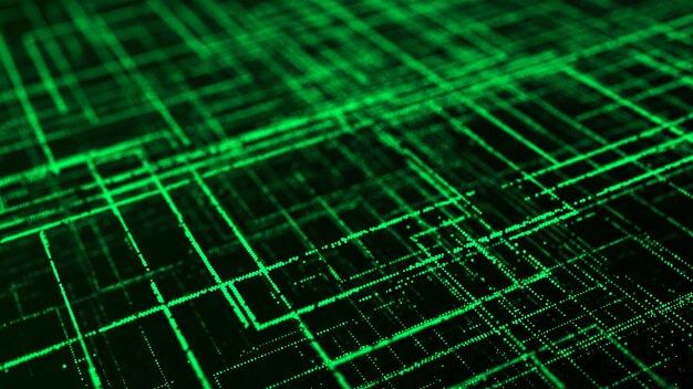 Computer technology background Digital data flow Network connection structure Big data visualization 3d rendering