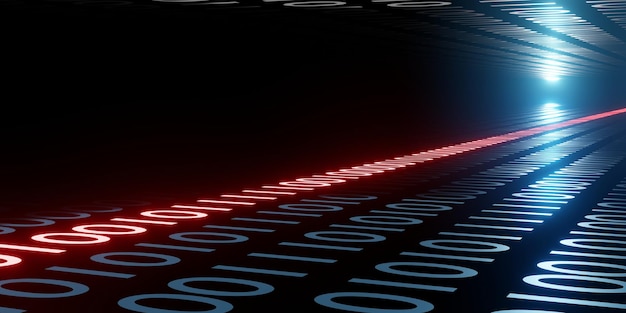 Computer virus encryption Digital binary data and secure data concept abstract technology 3d