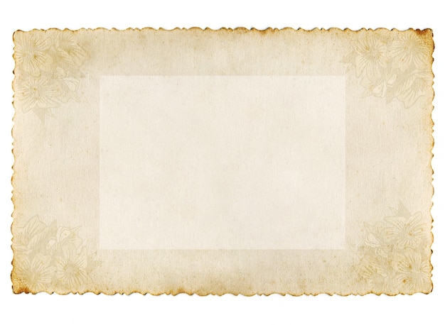 Conceptual old paper background isolated on white, background texture for your love message