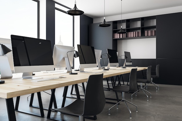 Contemporary coworking office interior