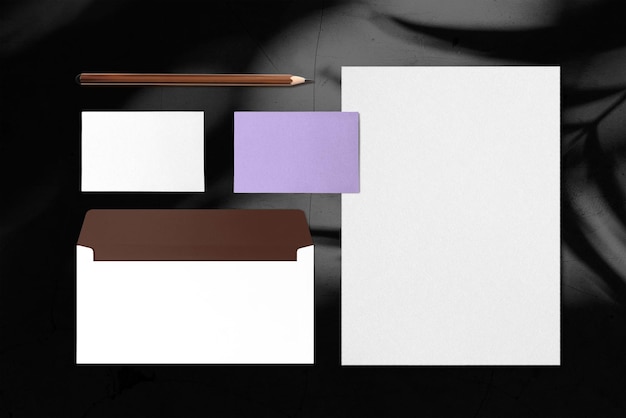 Corporate identity png flat lay mockup transparent design