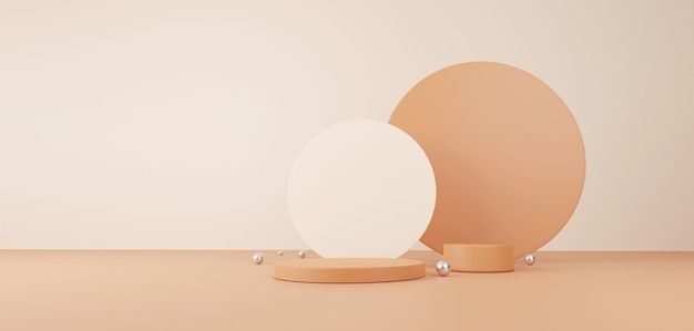 Cosmetic and food concept. minimal scene with geometric forms. cylinder podium display