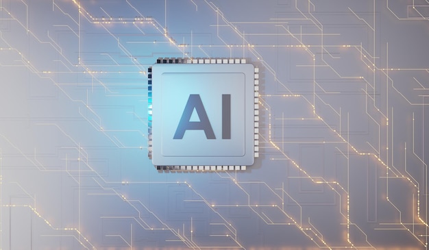 CPU circuit background AI chip rendering CPU AI Artificial intelligence computer processor Digital