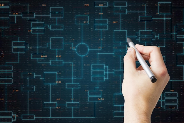Creative big data blockchain background