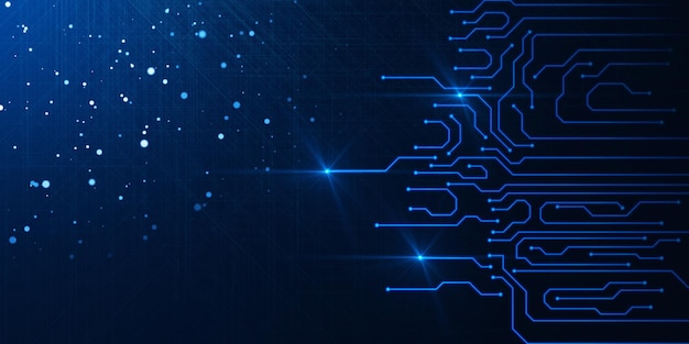 Creative digital blue circuit texture Technology chip and innovation concept 3D Rendering