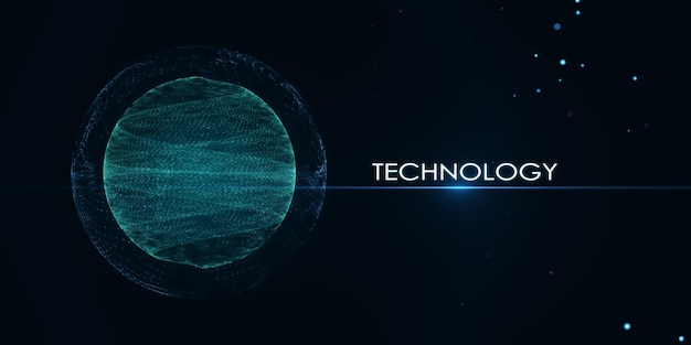 Creative round polygonal technology wallpaper Geometry big data and tech concept 3D Rendering