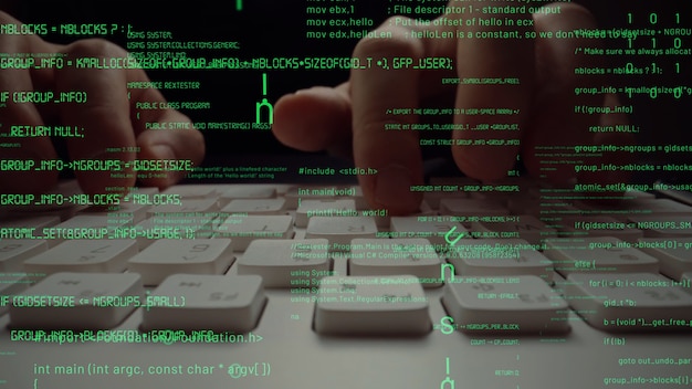 Creative visual of computer programming coding and software development