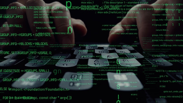 Creative visual of computer programming coding and software development