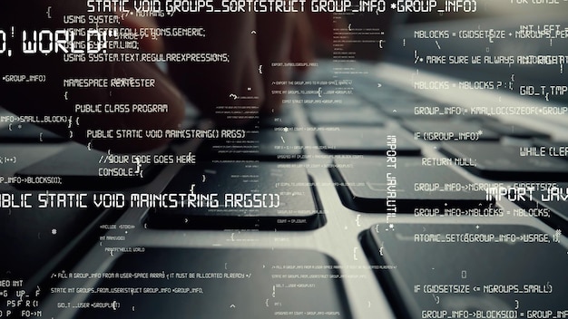 Creative visual of computer programming coding and software development
