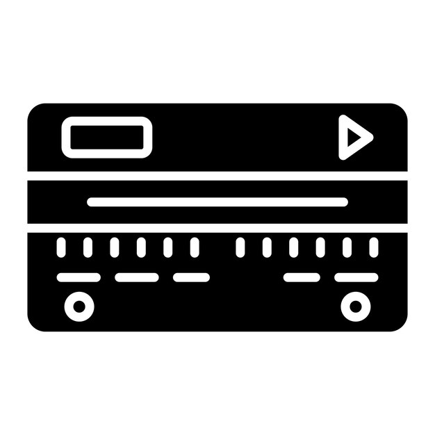 Credit Card Glyph Solid Black Illustration