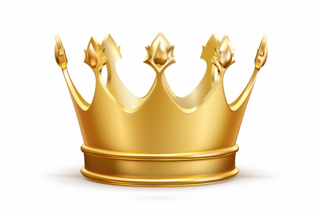 Crown icon king symbol 3d realistic princess sign queen royal emblem royalty crown isolated