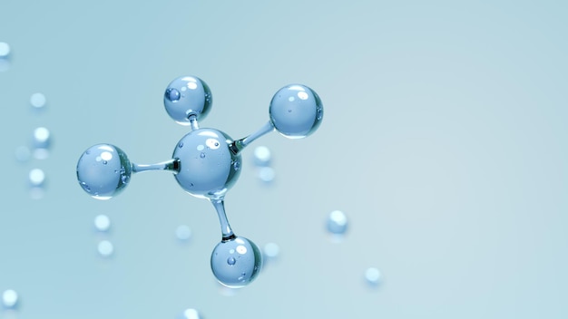 Crystal Clear 3D Molecular Structure Scientific Visualization Design 3D render