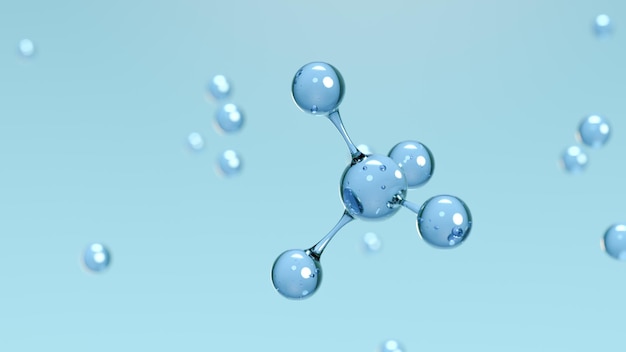 Crystal Clear 3D Molecular Structure Scientific Visualization Design 3D render