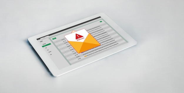 Cyber attack malware alert show computer screen display threat detected snugly