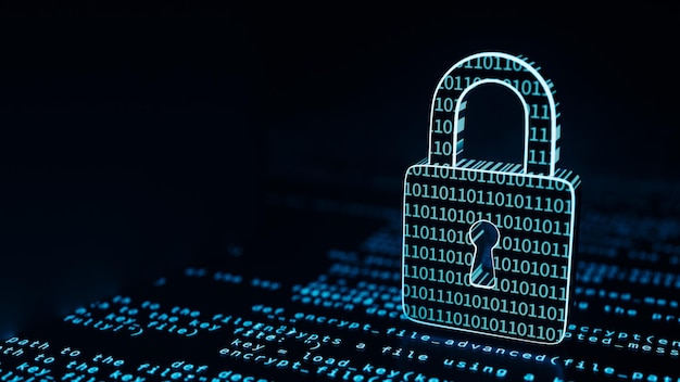 Cyber Security concepts background3d rendering